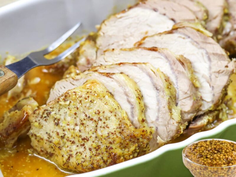 Recette Rôti de porc à la moutarde
