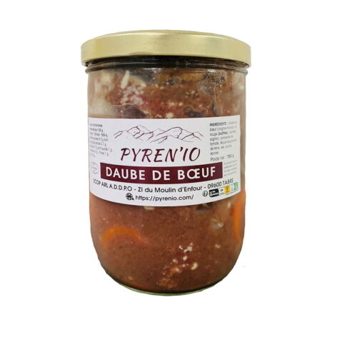 Daube de Bœuf (Origine France) réalisée avec les viandes PYREN'IO.