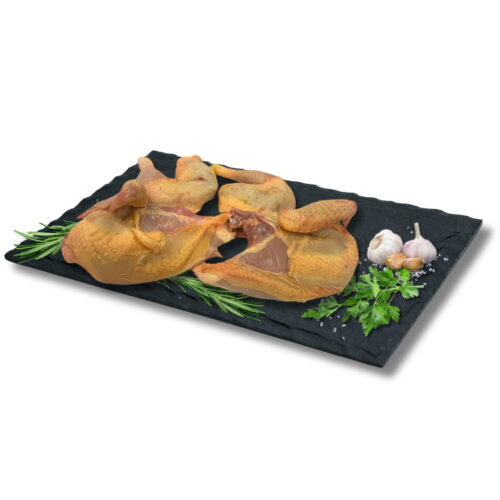 Poulet fermier coupé en 4